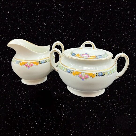 Vintage Thomas Bavaria Admiral Gold Rimmed Fine China Sugar Creamer Set - Picture 6 of 9